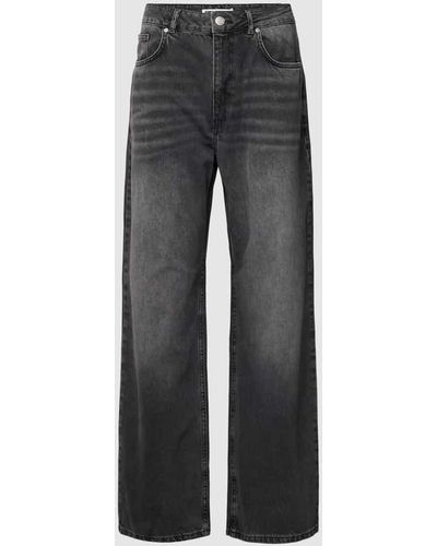 Review Straight Fit Jeans im 5-Pocket-Design - Grau