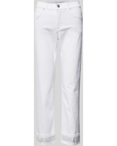 ANGELS Cropped Jeans in unifarbenem Design Modell 'Cici' - Weiß