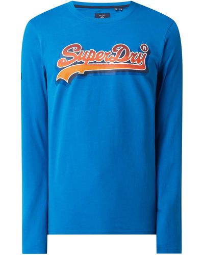 Superdry Shirt Met Lange Mouwen En Logo - Blauw