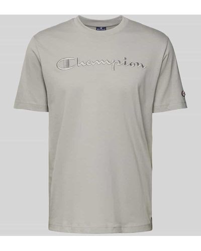 Champion T-Shirt mit Label-Stitching - Grau