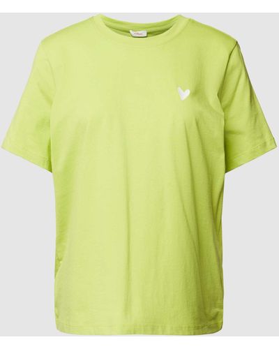 S.oliver T-shirt Met Motiefstitching - Geel
