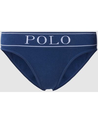 Polo Ralph Lauren Slip mit Logo-Print Modell 'Modern Brief' - Blau