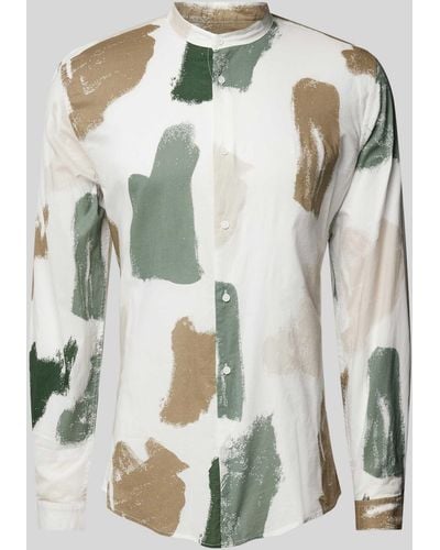 Antony Morato Slim Fit Freizeithemd mit Maokragen - Mehrfarbig