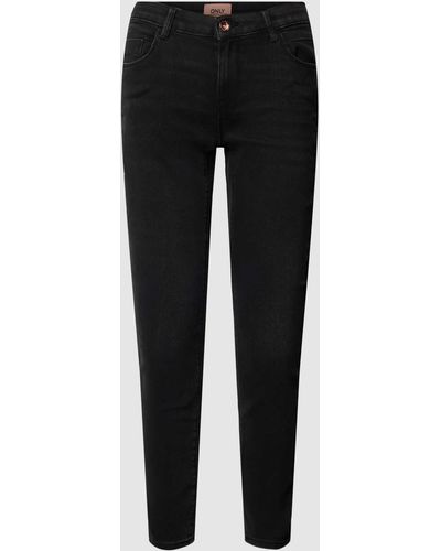ONLY Regular Fit Jeans mit Label-Patch Modell 'DAISY' - Schwarz