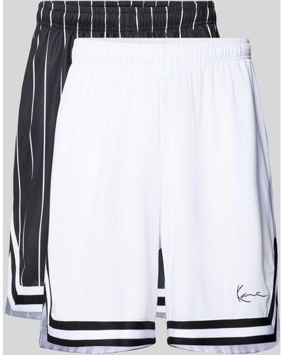 Karlkani Regular Fit Shorts mit Label-Detail im 2er-Pack - Weiß