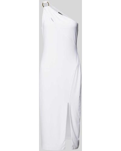 Lauren by Ralph Lauren Knielanges Cocktailkleid mit One-Shoulder-Träger - Weiß
