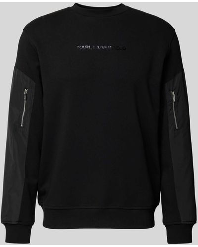 Karl Lagerfeld Sweatshirt mit Reißverschlusstaschen - Schwarz
