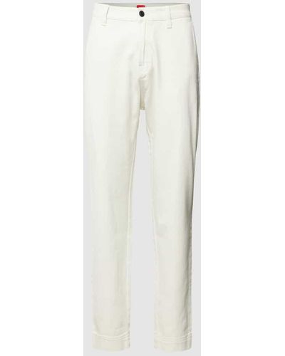 HUGO Stoffhose mit französischen Eingrifftaschen Modell 'Zeebo' - Weiß