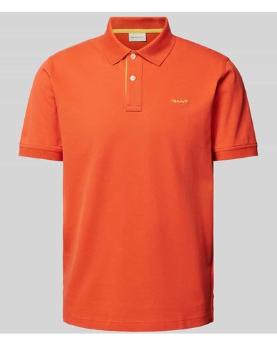 GANT Regular Fit Poloshirt mit Label-Stitching - Orange