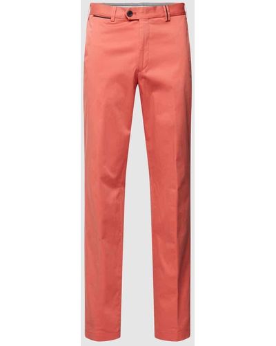 Hiltl Slim Fit Hose mit Bügelfalten Modell 'PEAKER' - Rot
