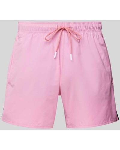 BOSS Regular Fit Badeshorts mit Label-Print Modell 'Iconic' - Pink