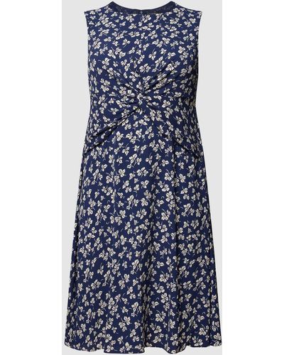Ralph Lauren Midi-jurk Met Bloemenmotief - Blauw
