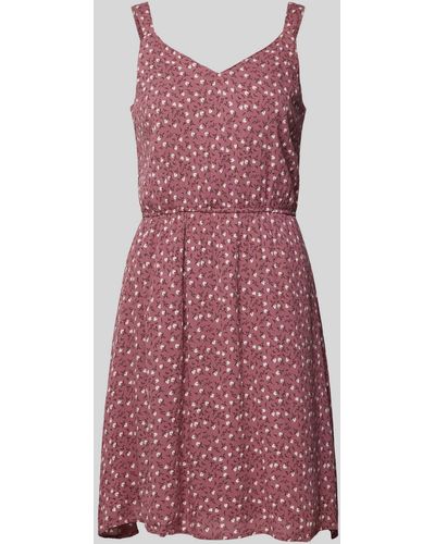 ONLY Knielanges Kleid mit Allover-Print Modell 'KARMEN' - Rot