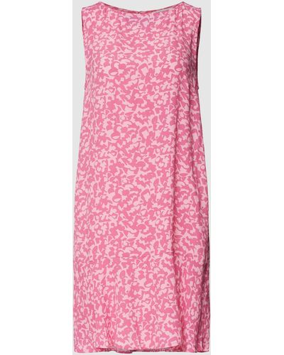 Tom Tailor Mini-jurk Met All-over Motief Van Pure Viscose - Roze