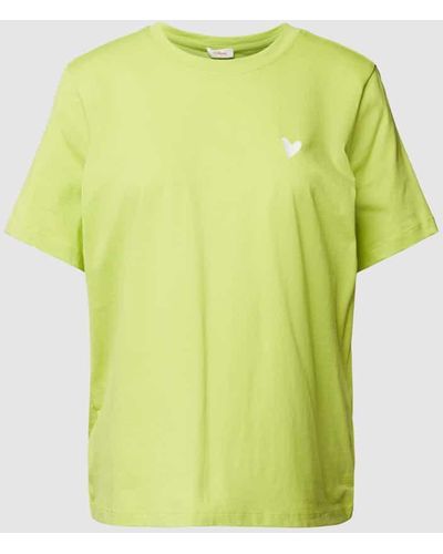 S.oliver T-Shirt mit Motiv-Stitching Modell 'Heart' - Gelb