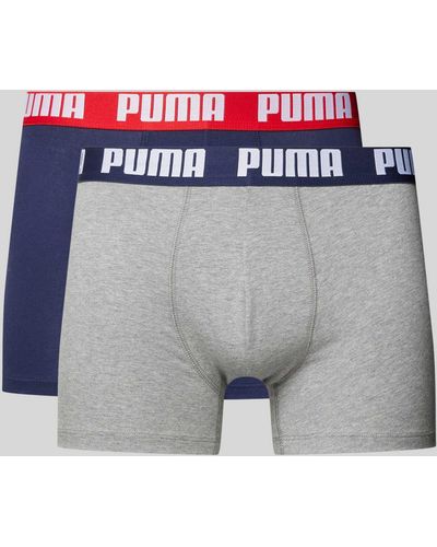 PUMA Trunks mit Label-Detail im 2er-Pack - Grau