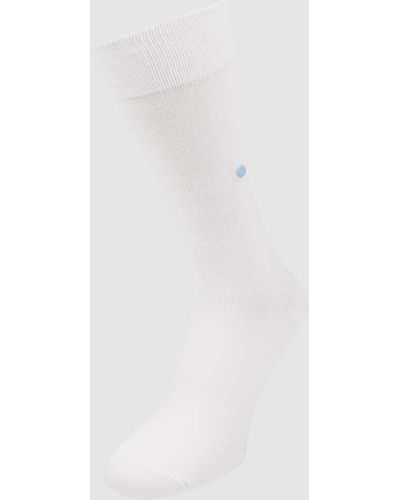 Burlington Socken mit Label-Print Modell 'Lord' - Weiß