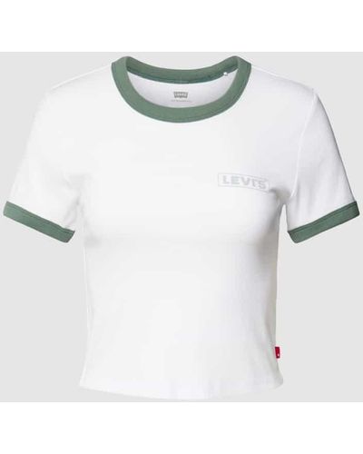 Levi's Cropped T-Shirt mit Label-Detail - Grau