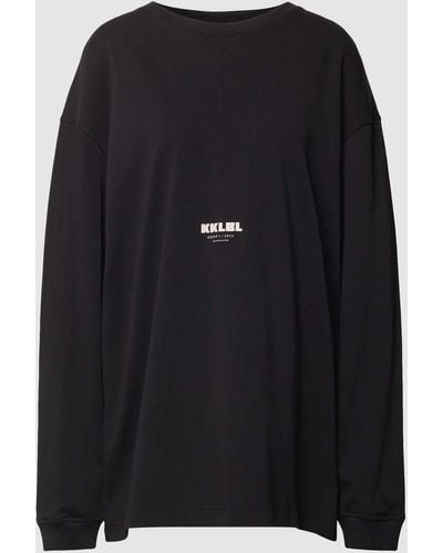 Karo Kauer Shirt Met Lange Mouwen Met Oversized Schouders - Zwart