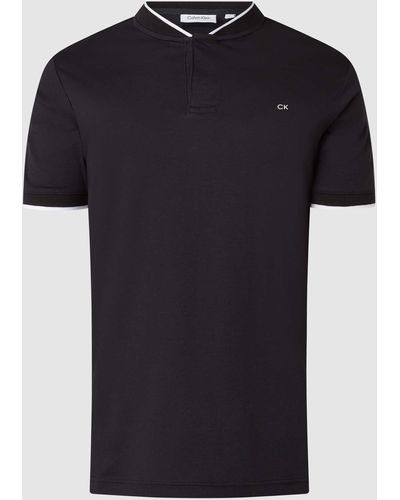 Calvin Klein Regular Fit Poloshirt Met Opstaande Kraag - Zwart