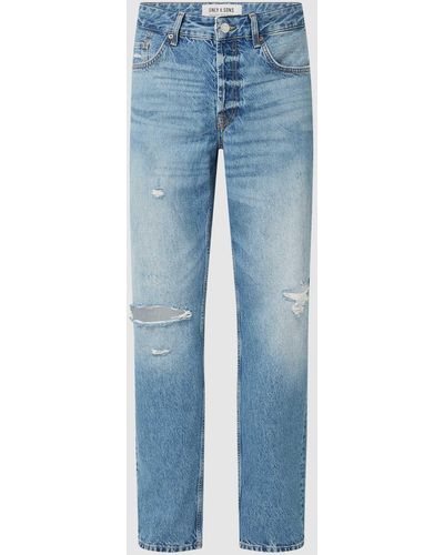 Only & Sons Loose Fit Jeans aus Baumwolle Modell 'Edge' - Blau