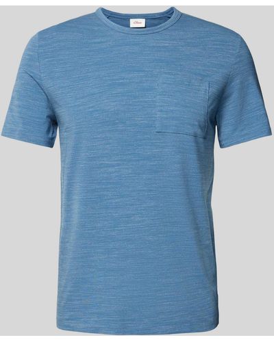 S.oliver T-Shirt mit Brusttasche - Blau