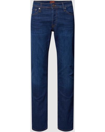 Jack & Jones Slim Fit Jeans im 5-Pocket-Design Modell 'GLENN' - Blau