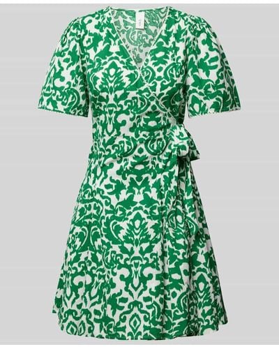 Y.A.S Knielanges Kleid mit Allover-Muster Modell 'GREENA' - Grün