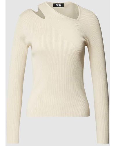 DKNY Strickpullover mit Cut Out - Natur