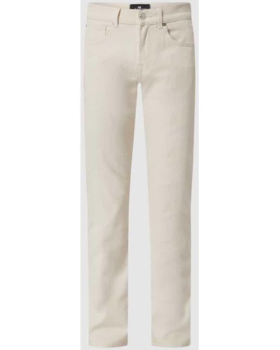 7 For All Mankind Straight Fit Jeans mit Stretch-Anteil Modell 'The Straight' - Weiß