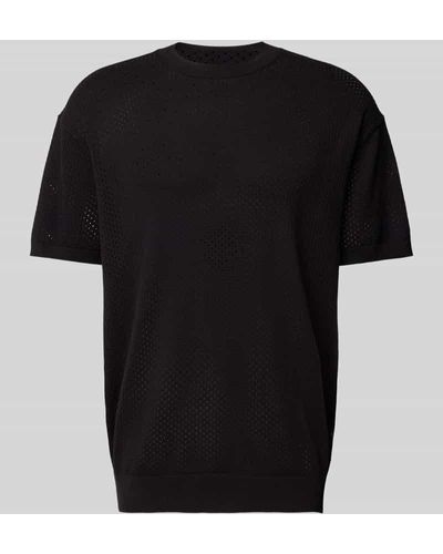 Karl Lagerfeld T-Shirt mit Lochmuster - Schwarz