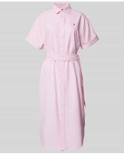 Polo Ralph Lauren Hemdblusenkleid in Midilänge - Pink