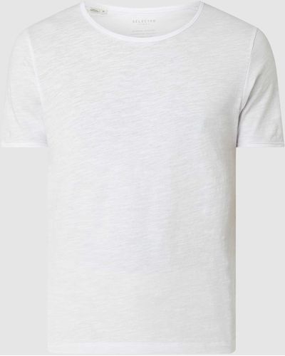 SELECTED T-Shirt mit Rundhalsausschnitt Modell 'Morgan' - Weiß