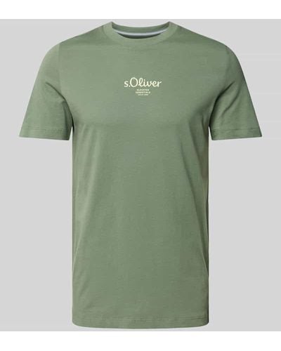S.oliver T-Shirt mit Label-Print - Grün