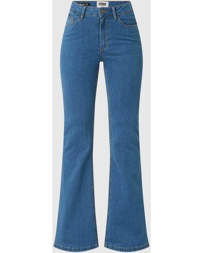 Urban Classics Flared High Waist Jeans Met Biologisch Katoen - Blauw