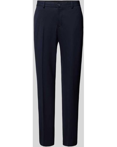 SELECTED Slim Fit Anzughose mit Bügelfalten Modell 'DELON' - Blau