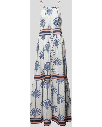 Hannah Artwear Leinenkleid mit floralem Allover-Muster - Weiß