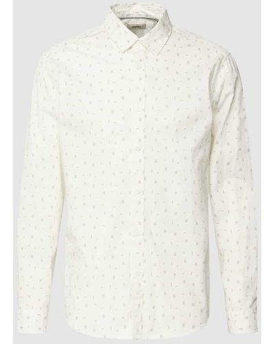 Esprit Slim Fit Freizeithemd mit Allover-Muster Modell 'SUS MINI' - Weiß