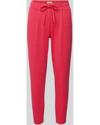 Ichi Slim Fit Sweatpants mit Tunnelzug Modell 'KATE' - Rot