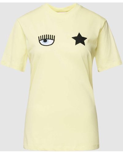 Chiara Ferragni T-shirt Met Motiefstitching - Geel