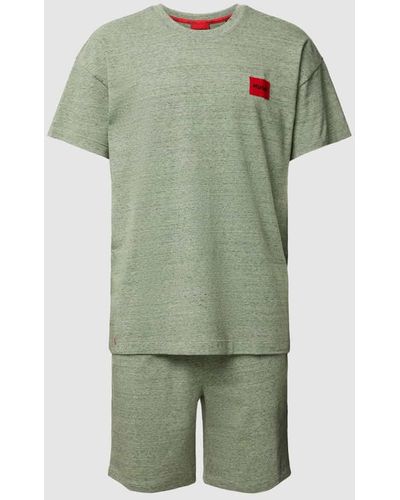 HUGO Pyjama mit Strukturmuster - Grün