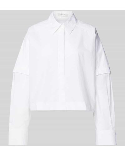 IVY & OAK Hemdbluse mit verdeckter Knopfleiste Modell 'ELVIRA' - Weiß