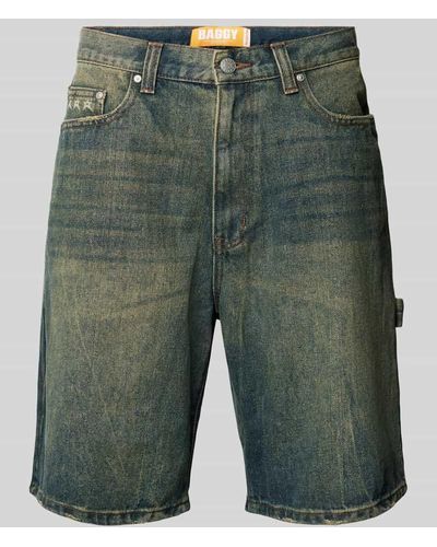 Review Baggy Fit Jeansshorts im 5-Pocket-Design - Grün
