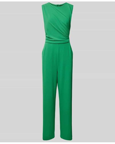 Swing Jumpsuit in unifarbenem Design mit Eingrifftaschen - Grün