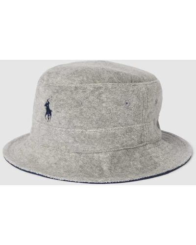 Polo Ralph Lauren Bucket Hat mit Logo-Stitching Modell 'LOFT' - Grau