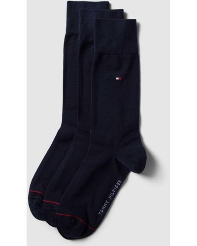 Tommy Hilfiger Socken mit Label-Details Modell 'Uni' im 3er-Pack - Blau