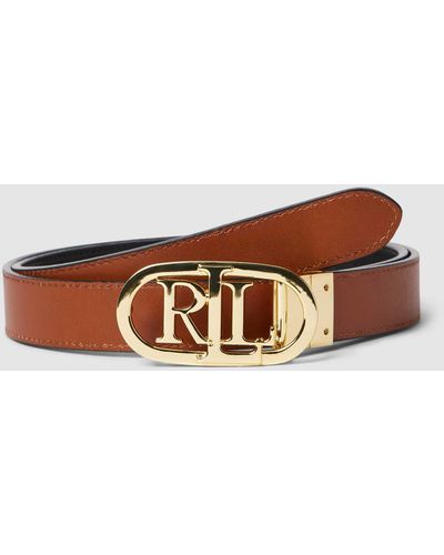 Lauren by Ralph Lauren Leren Riem Met Pinsluiting - Bruin