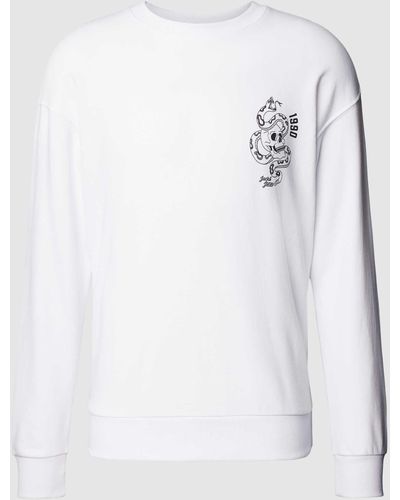 Jack & Jones Sweatshirt mit Motiv-Print Modell 'INK' - Weiß