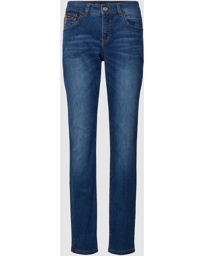 M·a·c Straight Leg Jeans im 5-Pocket-Design Modell 'SLIM WAVE' - Blau