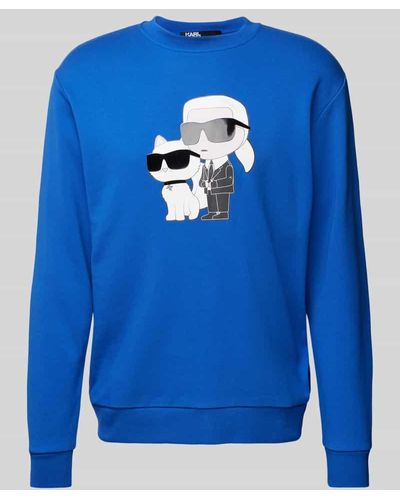 Karl Lagerfeld Sweatshirt mit Motiv-Print - Blau